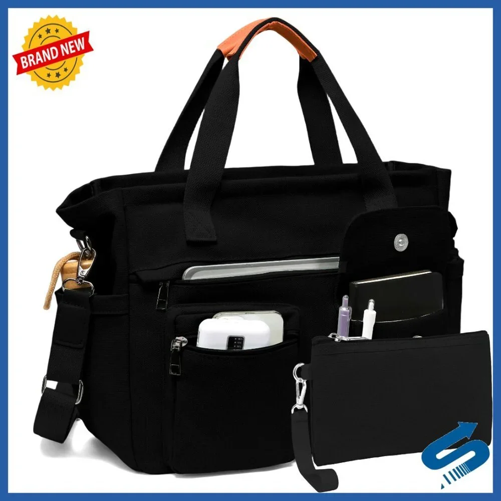 Large Canvas Tote Bag Crossbody Shoulder Hobo Purse Travel Work Laptop